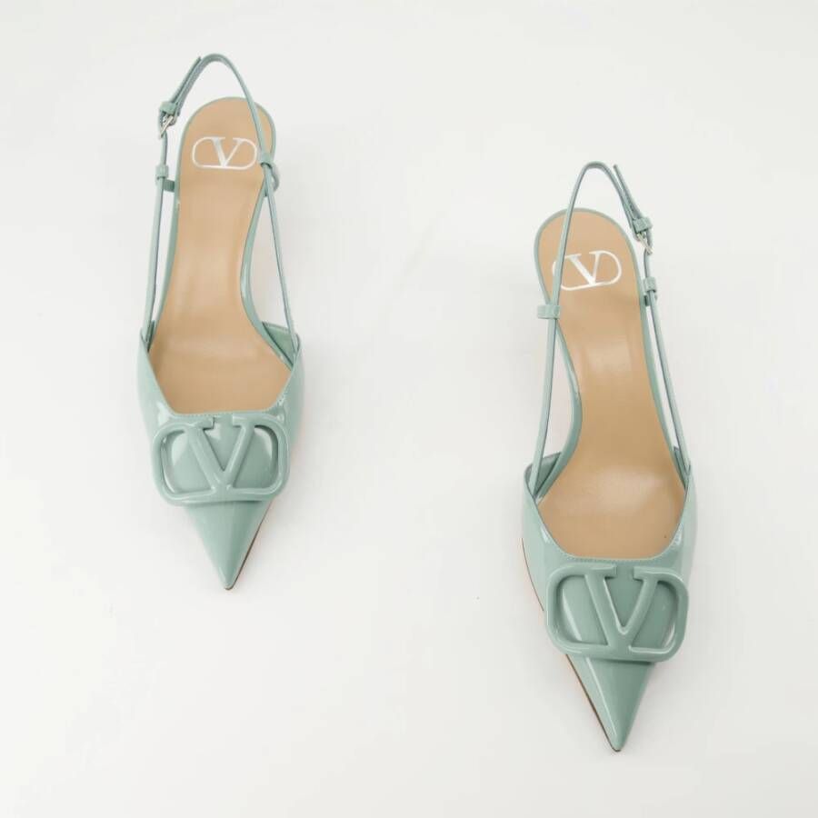 Valentino Garavani Groene VLogo Leren Pumps Green Dames