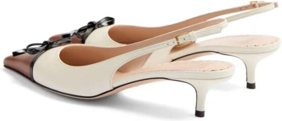 Valentino Garavani Hak Slingback in Ivoor en Tabak White Dames