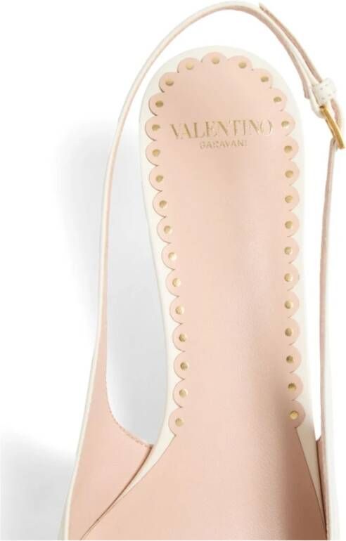 Valentino Garavani Hak Slingback in Ivoor en Tabak White Dames