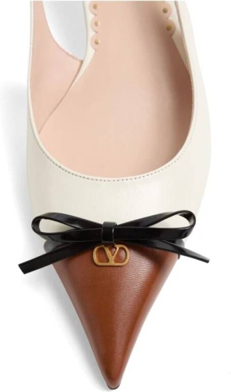 Valentino Garavani Hak Slingback in Ivoor en Tabak White Dames