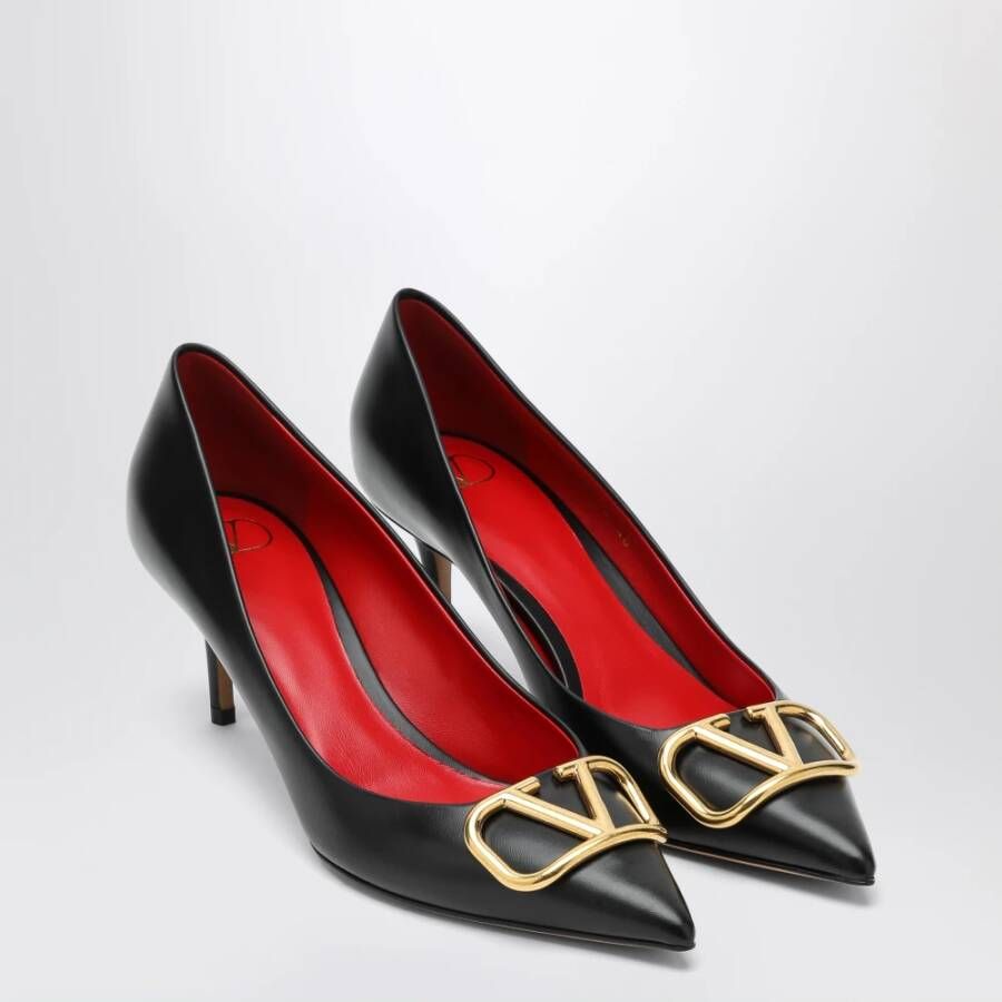 Valentino Garavani Handtekening Logo Middelhoge Pumps Black Dames