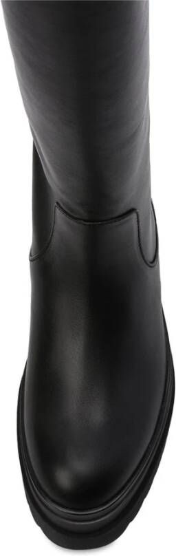 Valentino Garavani Hoge Laarzenmet rubberen zool Black Dames