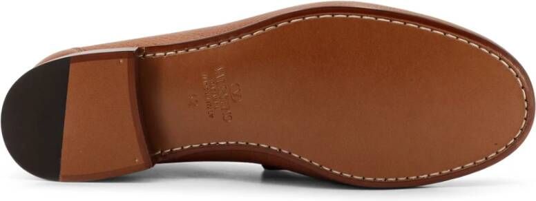 Valentino Garavani Iconische Vlogo Leren Loafer Made in Italy Brown Heren