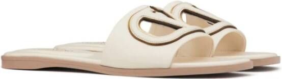 Valentino Garavani Ivoor Sandalen VLogo Signature Slip-On Stijl Beige Dames