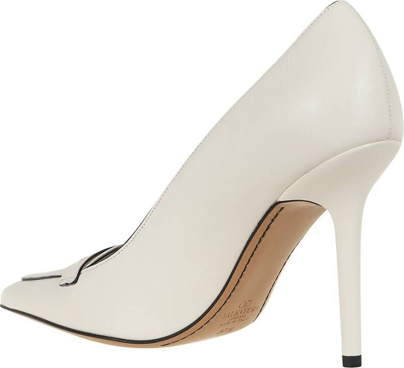 Valentino Garavani Ivory Nero Loafer Pump White Dames