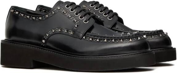 Valentino Garavani Zwarte platte schoenen met studs decoratie Black Heren