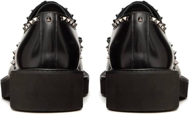 Valentino Garavani Zwarte platte schoenen met studs decoratie Black Heren