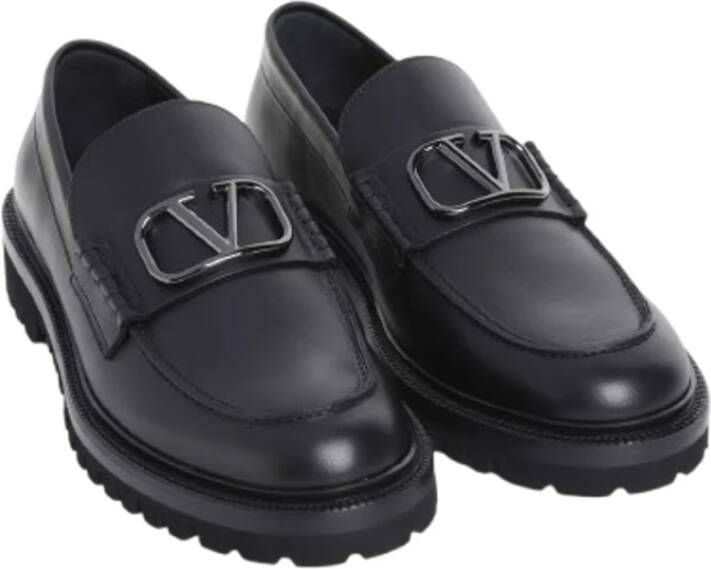 Valentino Garavani Klassieke Leren Loafers Black Heren