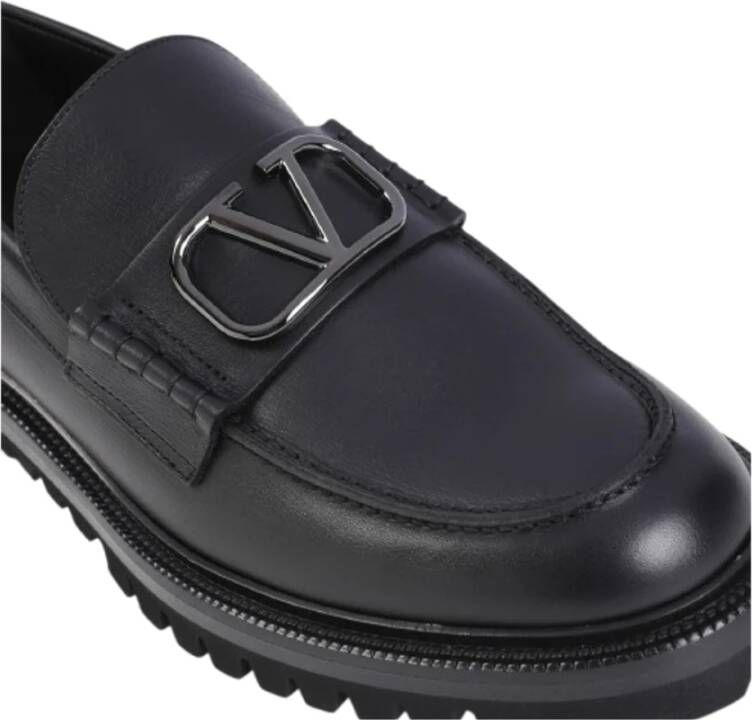 Valentino Garavani Klassieke Leren Loafers Black Heren