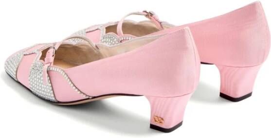 Valentino Garavani Kristal Gesp Roze Hakken Pink Dames