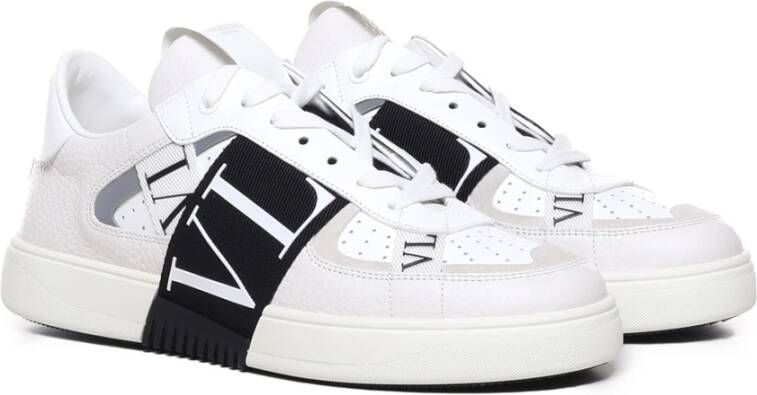 Valentino Garavani Lage Sneakers van Textuurleer White Heren