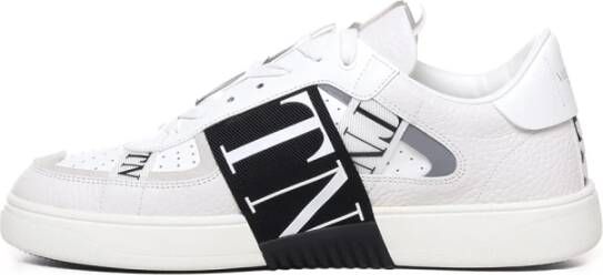 Valentino Garavani Lage Sneakers van Textuurleer White Heren