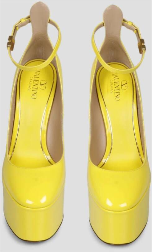 Valentino Garavani Lakleren Plateau Pumps Yellow Dames