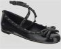 Valentino Garavani Leren Ballerina Schoenen Black Dames - Thumbnail 2