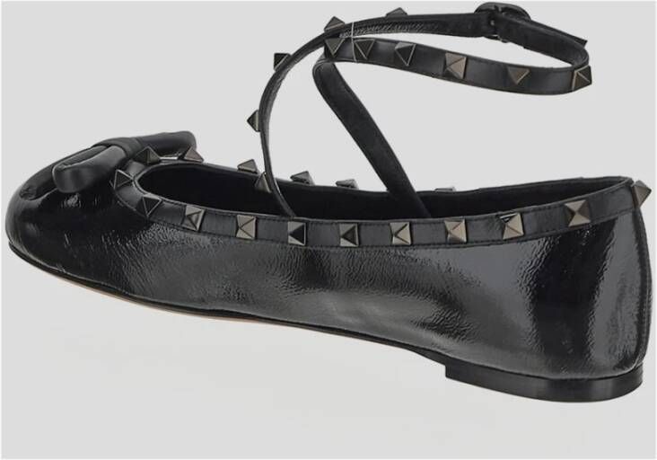 Valentino Garavani Leren Ballerina Schoenen Black Dames