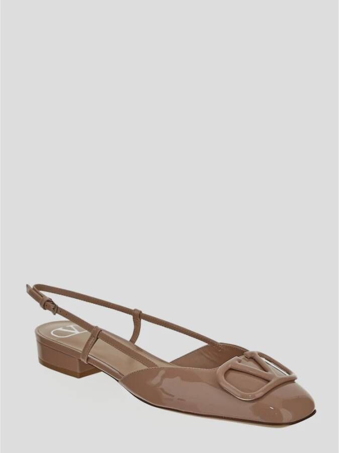 Valentino Garavani Leren Ballerina Schoenen Brown Dames