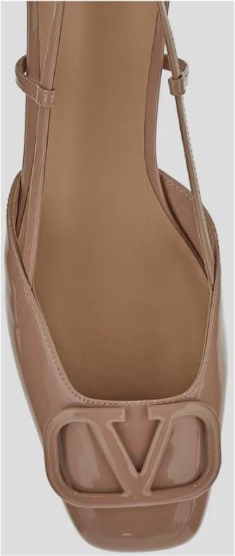 Valentino Garavani Leren Ballerina Schoenen Brown Dames