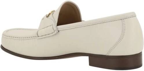 Valentino Garavani Leren Loafers met VLogo Plaque Beige Heren