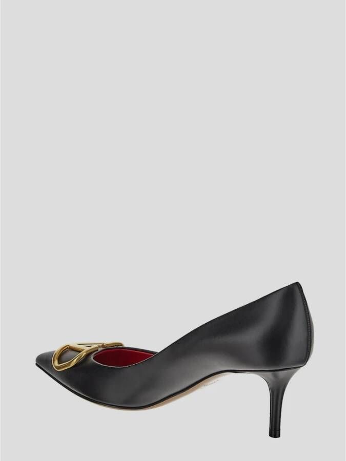 Valentino Garavani Leren Logo Pump Schoen Black Dames