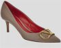 Valentino Garavani Leren Logo Pump Schoen Gray Dames - Thumbnail 1