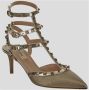 Valentino Garavani Leren Rockstud Pump Schoen Brown Dames - Thumbnail 1