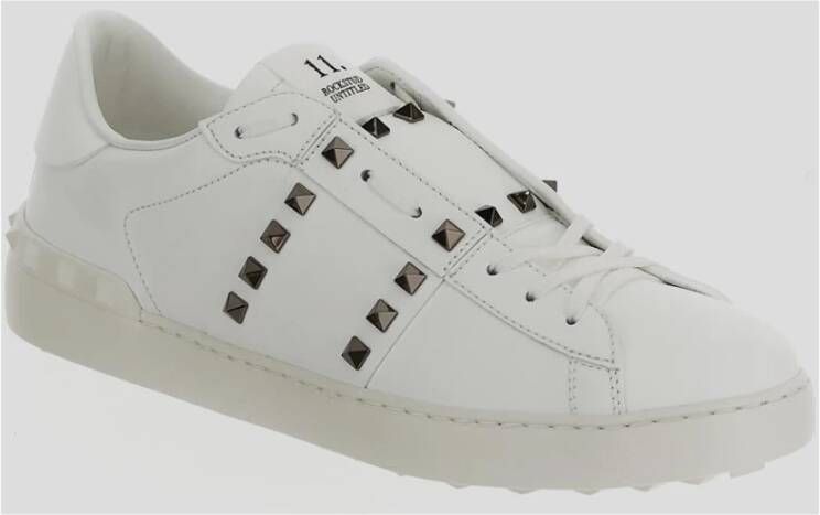 Valentino Garavani Leren Rockstud Untitled Sneaker White Heren