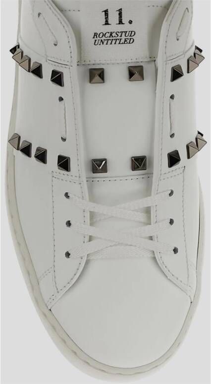 Valentino Garavani Leren Rockstud Untitled Sneaker White Heren