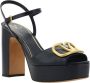 Valentino Garavani Leren Sandalen met Geometrische Hak en Gesp Black Dames - Thumbnail 2