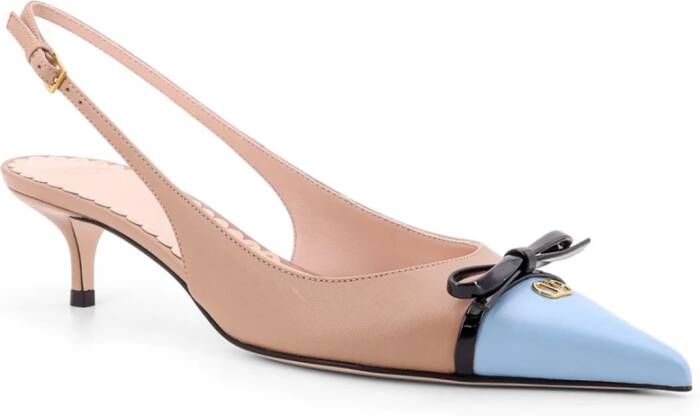 Valentino Garavani Leren Slingback met VLogo Handtekening Detail Pink Dames