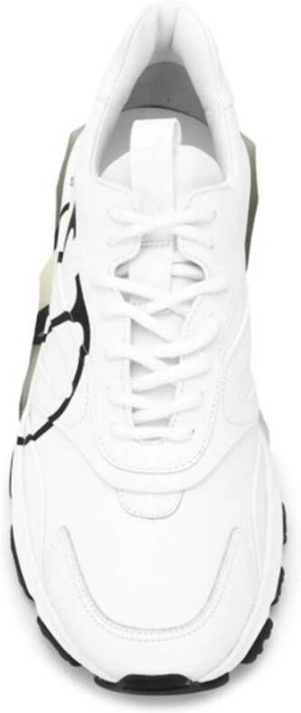 Valentino Garavani Logo Print Leren Sneakers met Rubber Detail White Heren