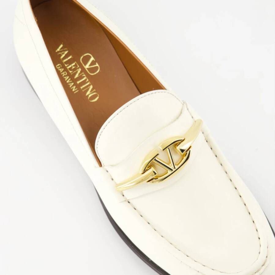 Valentino Garavani Luxe Leren Instaploafers White Dames