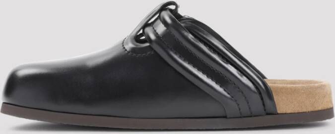 Valentino Garavani Luxe Zwarte Leren Pantoffels Black Heren