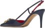 Valentino Garavani Marineblauwe Leren Slingback Pumps Blue Dames - Thumbnail 3