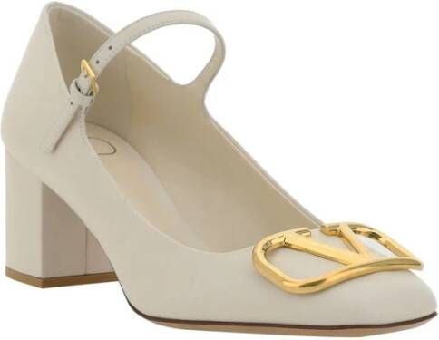 Valentino Garavani Mary Jane Pumps met VLogo Plaque White Dames