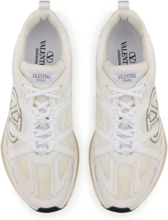 Valentino Garavani Mesh Panel Sneakers met VLogo Signature White Heren