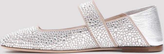 Valentino Garavani Metallic Ballerina Elegante Stijl Gray Dames