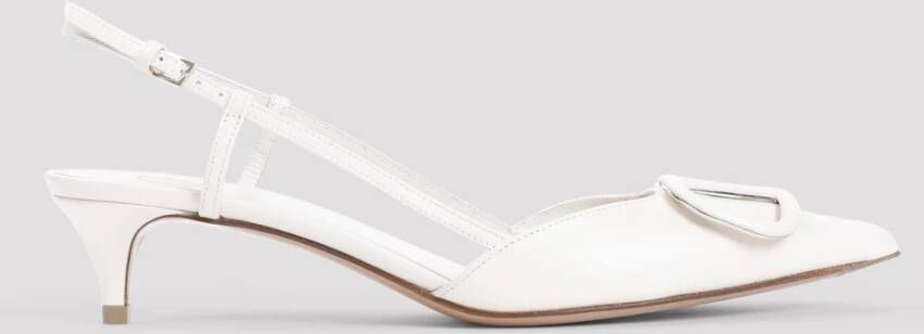 Valentino Garavani Nude Neutrale Leren Slingback Hakken Beige Dames