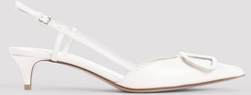 Valentino Garavani Nude Neutrale Leren Slingback Hakken Beige Dames