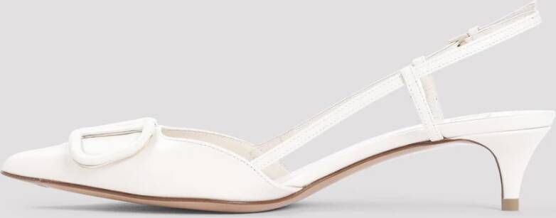 Valentino Garavani Nude Neutrale Leren Slingback Hakken Beige Dames