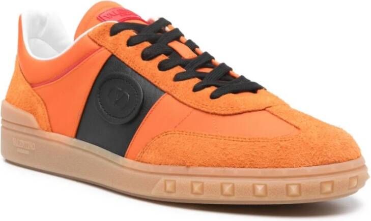 Valentino Garavani Oranje VLogo Sneakers met Rockstud-details Orange Heren