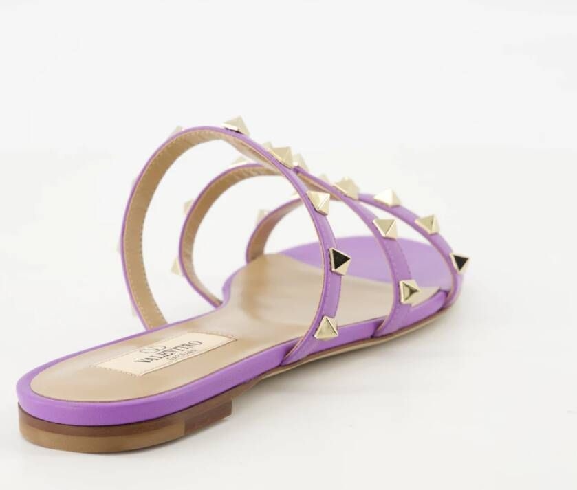 Valentino Garavani Paarse leren Rockstud sandalen Purple Dames