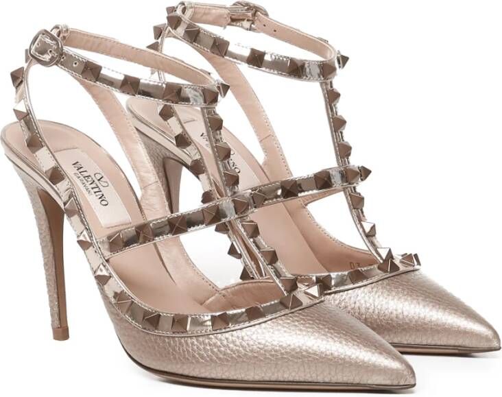 Valentino Garavani Platinum Kalfsleren Hak Décolleté Gray Dames