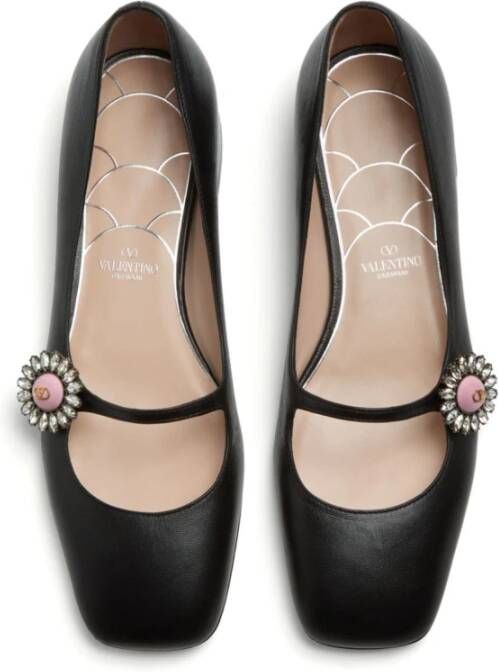 Valentino Garavani Platte Ballerina Schoenen Black Dames