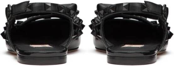 Valentino Garavani Platte schoenen met strikdetail en Rockstud Black Dames