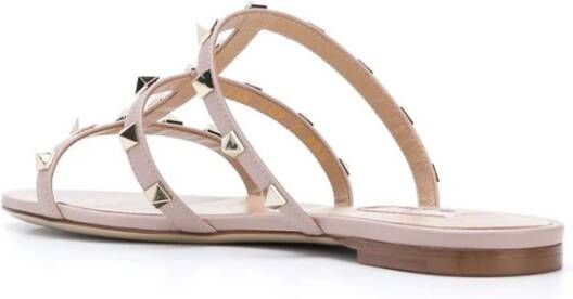 Valentino Garavani Poederroze Rockstud Kooi Sandalen Pink Dames