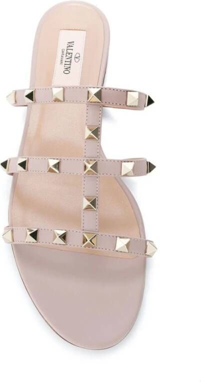 Valentino Garavani Poederroze Rockstud Kooi Sandalen Pink Dames