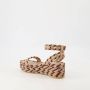 Valentino Garavani Raffia Sleehak Sandalen Rockstud Collectie Pink Dames - Thumbnail 3