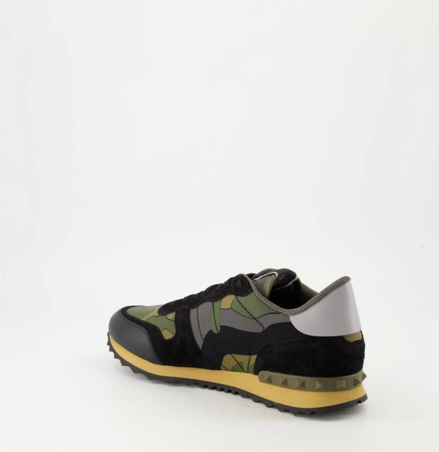 Valentino Garavani Rockrunner Baskets Groene Leren Sneakers Multicolor Heren