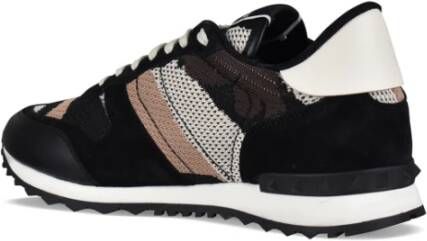 Valentino Garavani Camouflage Sneakers met Rubber Studs Black Heren