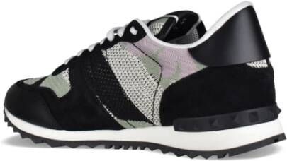 Valentino Garavani Camouflage Sneakers met Rubber Studs Black Heren